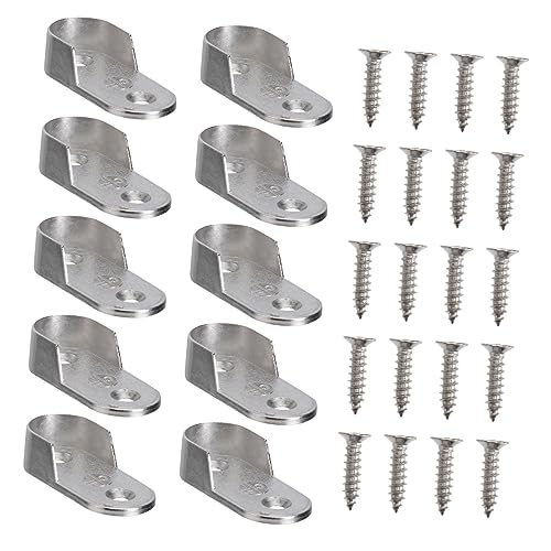LOLIPPYY 30 Piezas Soporte Barra de Ovalado Incluye y Tornillos Accesorios de Muebles Colgar Ropa Compatible con Varillas Estándar