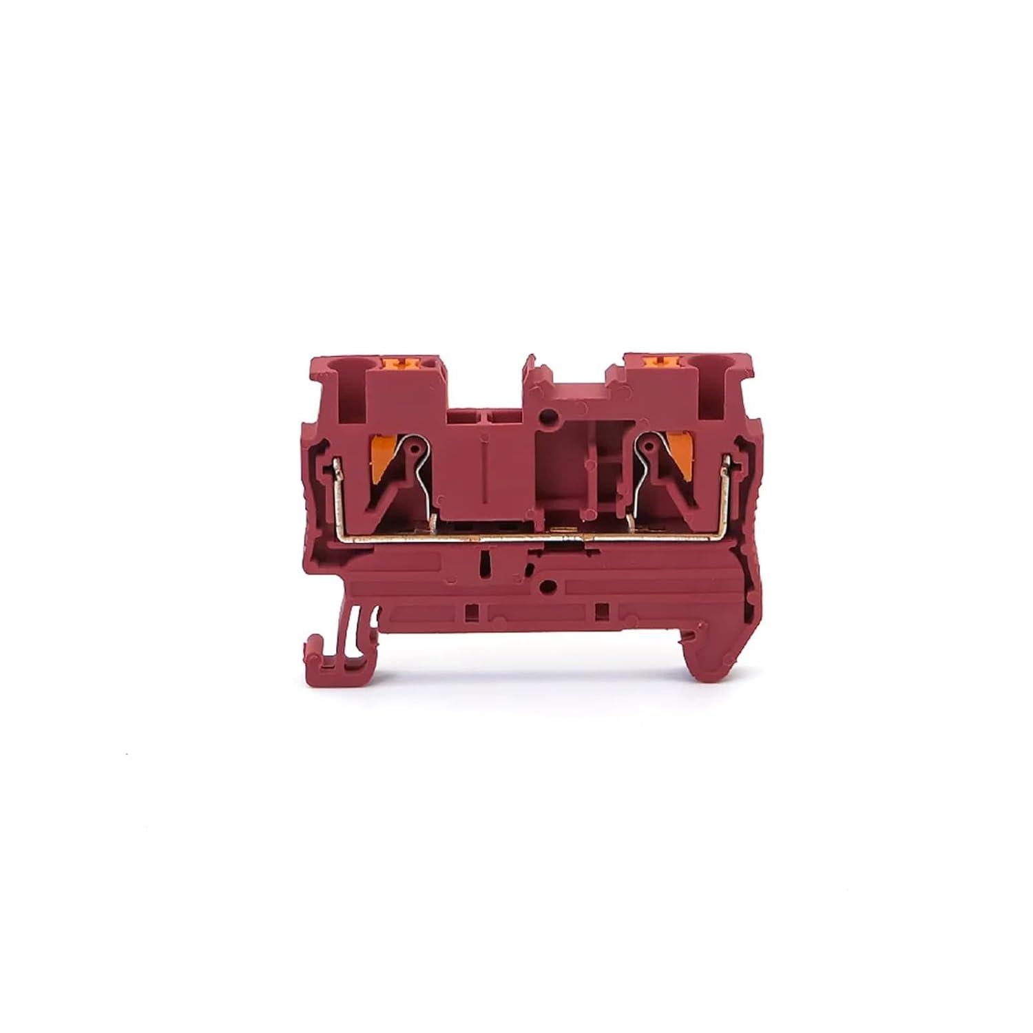 10pcs Din Rail Terminal Block PT-2.5 Push in Terminal Connector Spring Screwless Electrical Wire Conductor PT2.5 Wire Connector(Red)
