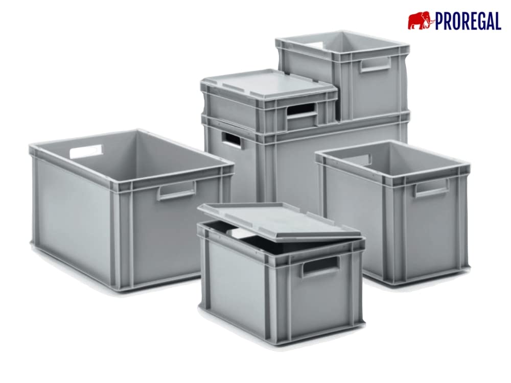 PROREGAL SuperSparSet 5x Scharnierdeckel für Eurobehälter | HxBxT 2,7x40x60cm