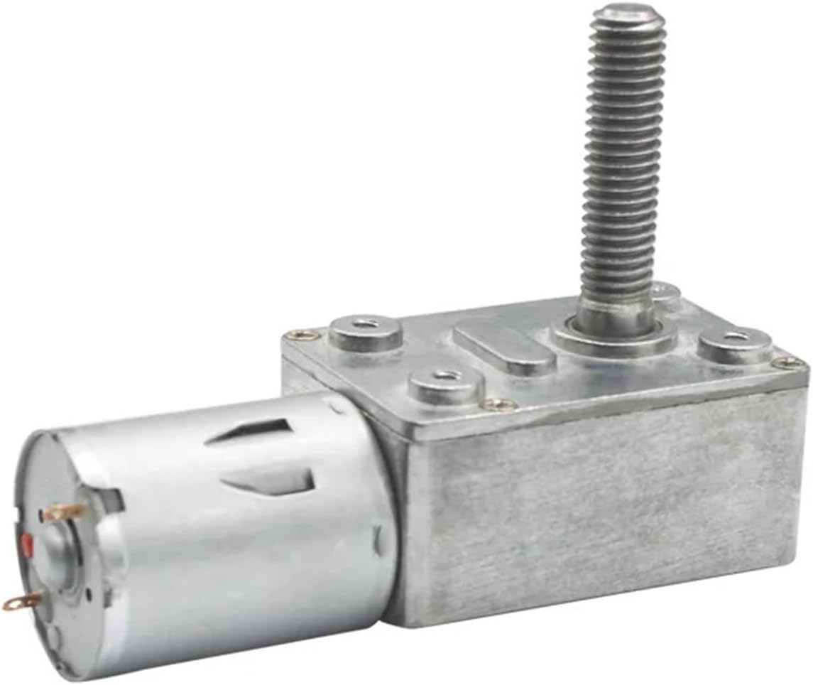 12V high Torque Low Speed DC Worm Gear Motor 8mm*33mm Output Screw Shaft with Screw Flange(90 RPM)