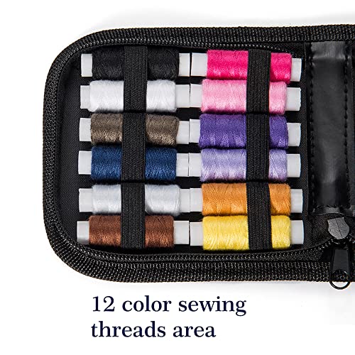 Image of SUHEEUS Sewing Kit Neddlework Supplies Portable Hand Craft Dolls DIY Tools with Sicssors and Fabric Storage Box Kindergarten Teaching Gifts