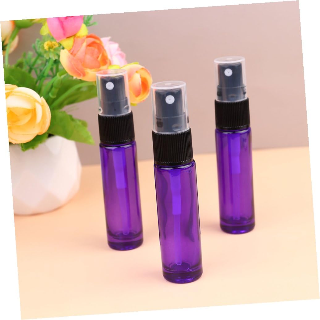 Outanaya Parfüm Sprühflaschen für Reisen Wiederbefüllbar für Tragbar und 20 Stück 10ml aus Glas Violette Glas Sprühflasche Ätherische Öle Parfüms und Kölnisch Wasser