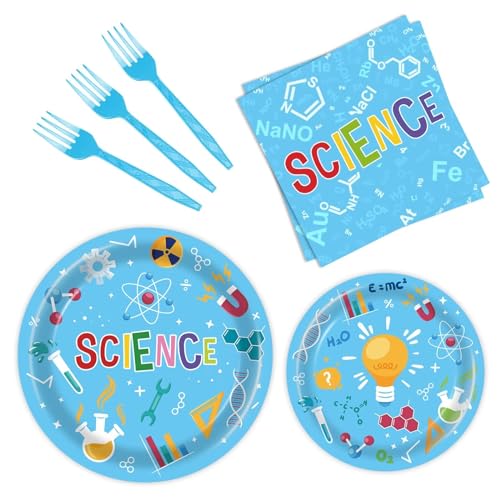 96 Pcs Science Birthday Plates - Science Party Supplies & Decorations