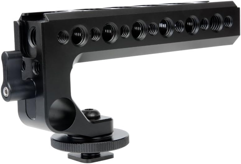 NICEYRIG Camera Top Handle Grip Hot Shoe with 15mm Rod Clamp Cold Shoe- 192 | DSLR Camera Handgrip Applicable for Panasonic Lumix GH5/G9/G95/G85, Sony A6600/A6100/A6400/A6500