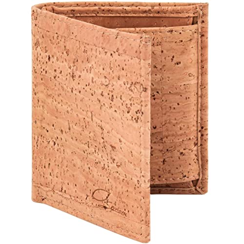 Simaru Kork Geldbeutel Damen & Herren, Geldbörse mit RFID-Schutz, vegan, nachhaltig & langlebig, 5+ Karten Portemonnaie mit Zugband
