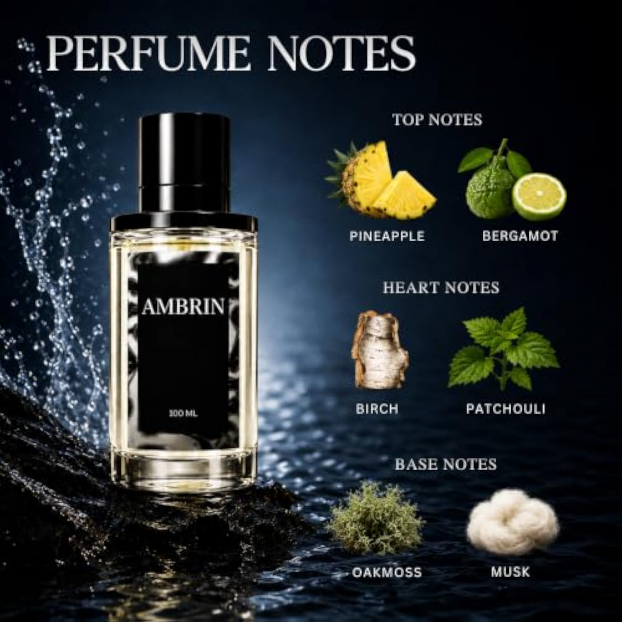 Ambrin Men's Perfume, Long Lasting Fragrance