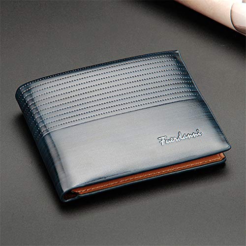 Carteira Masculino De Couro Fuerdanni Porta Cartões Cédulas Azul Dark
