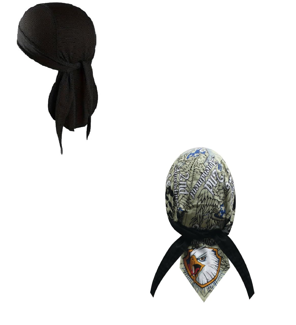 Headwrap Durag Doo Rag Skull Cap Lot or Set of 2 We The People American Patriotic Eagle with