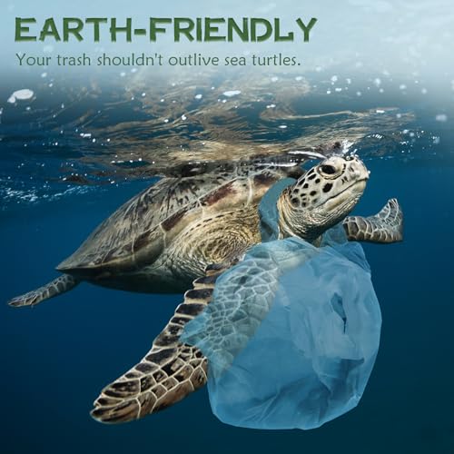 Image of Loveishere 100% Compostable & Biodegradable Poop Bags (Green), Certified by ASTM D6400 and EN 13432, 20 Micron Thick, Guaranteed Leak Proof (360 Bags, 24 Rolls)