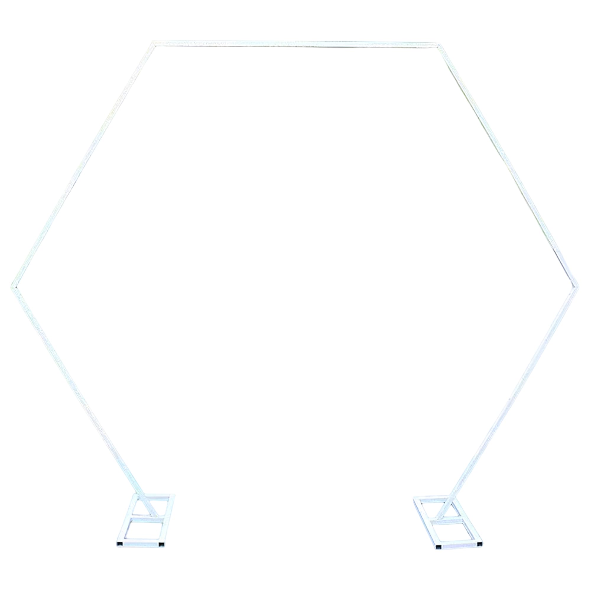 Trimming Shop Pentagon White Balloon Arch Stand 6.5ft Party Background Decoration Balloon Arch Metal Frame for Wedding Reception Valentines Baby Shower Engagement Birthday Backdrop Decor