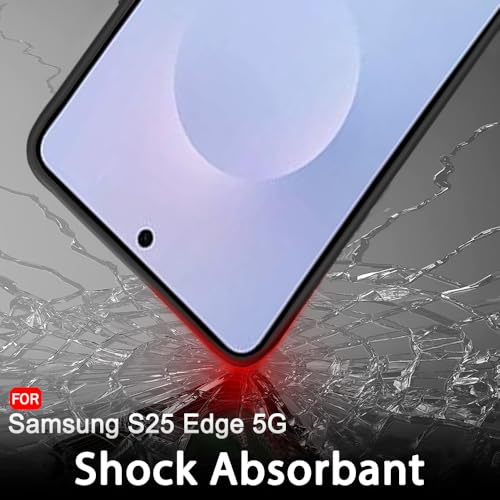 Image of TheGiftKart Sleek Back Cover Case for Samsung Galaxy S25 Edge 5G | Slim Fit Protective Design | Ultra Matte Finish | Camera Protection Bump | Soft Silicon Cover for Samsung S25 Edge (Silicone, Black)