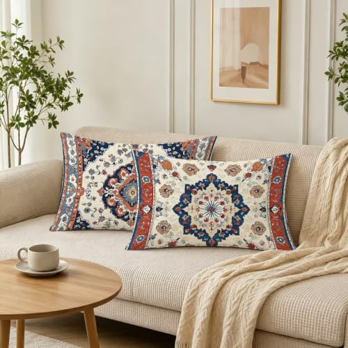 Fundas cojines rectangular para cama dormitorio y salón estilo boho escandinavo 3