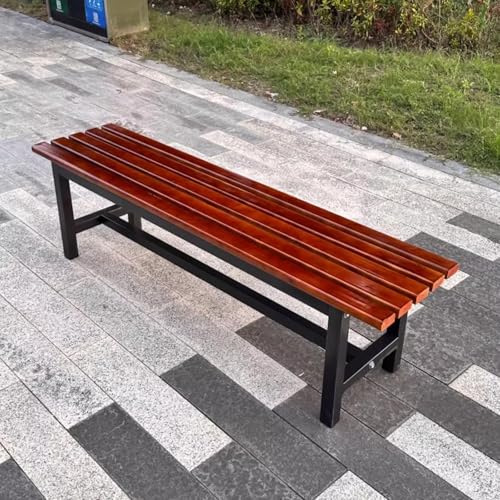 Outdoor Patio Bench Garden Bench Park Seat Chair, Patio Backless 2-Person Seating, Patio Dining Bench Front Porch Benches, for Backyard, Garden, Porch, Patio(Yellow,100cm/39.4in) - Image 2