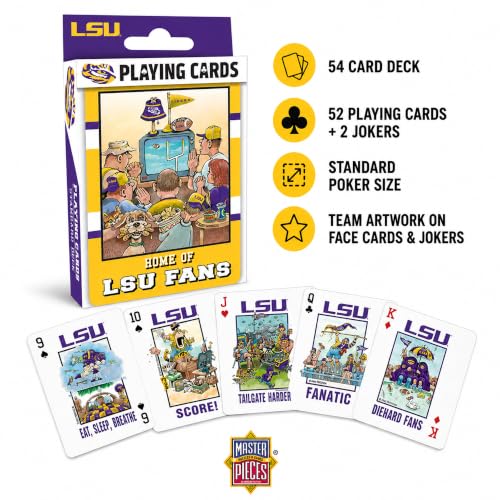 Image of Masterpieces LSU Tigers Playing Cards Deck - Official NCAA Unique Fan Merchandise - Ages 4+