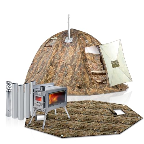 Russian-Bear Hot Tent with Stove Jack for 5 People All-Season for Camping Fishing Hunting Double...