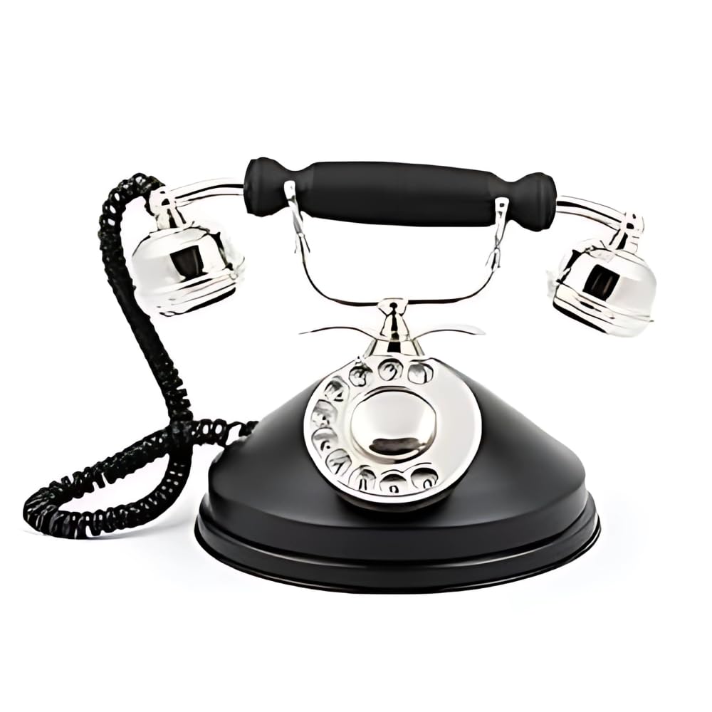 Vintage Old Classic Telephone Made Metal Antique Look Telephone Model. Made Showpiece (Non Working) Desk Decor Item. Designer Product from Brass, Telephone Decor Gift-image-6