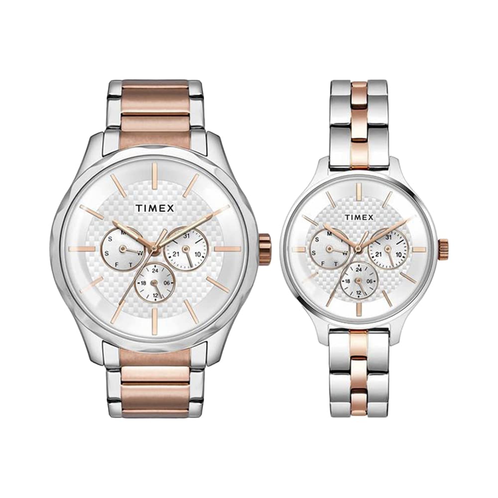 TIMEX Joy of Love Pair Stainless Steel Silver Dial 44 x 36 mm Analog Watch for Men - TW00PR291 (B0BWR7NQ8Q) Amazon Price History, Amazon Price Tracker