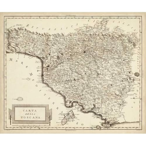 Antique Map of Tuscany Poster