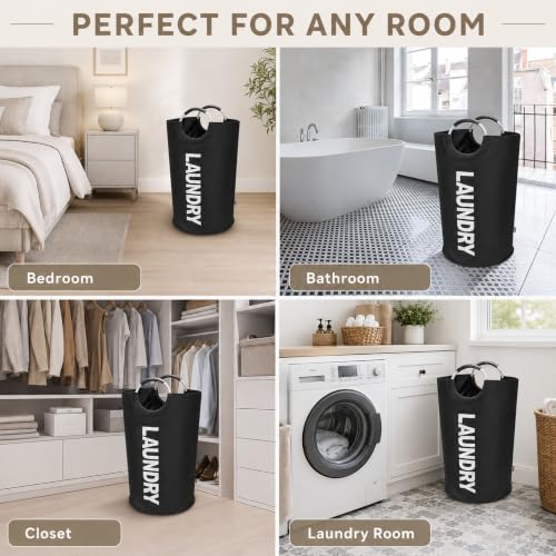 Image of 90 L Foldable Laundry Basket with Padded Aluminum Handles