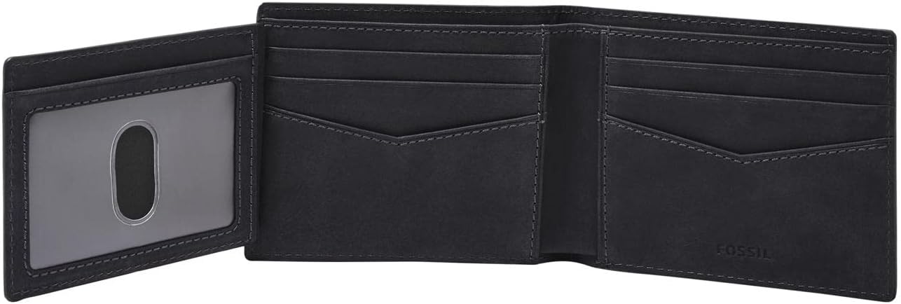 Fossil Men's Leather Bifold Wallet with Flip ID Window for Men - Image 3
