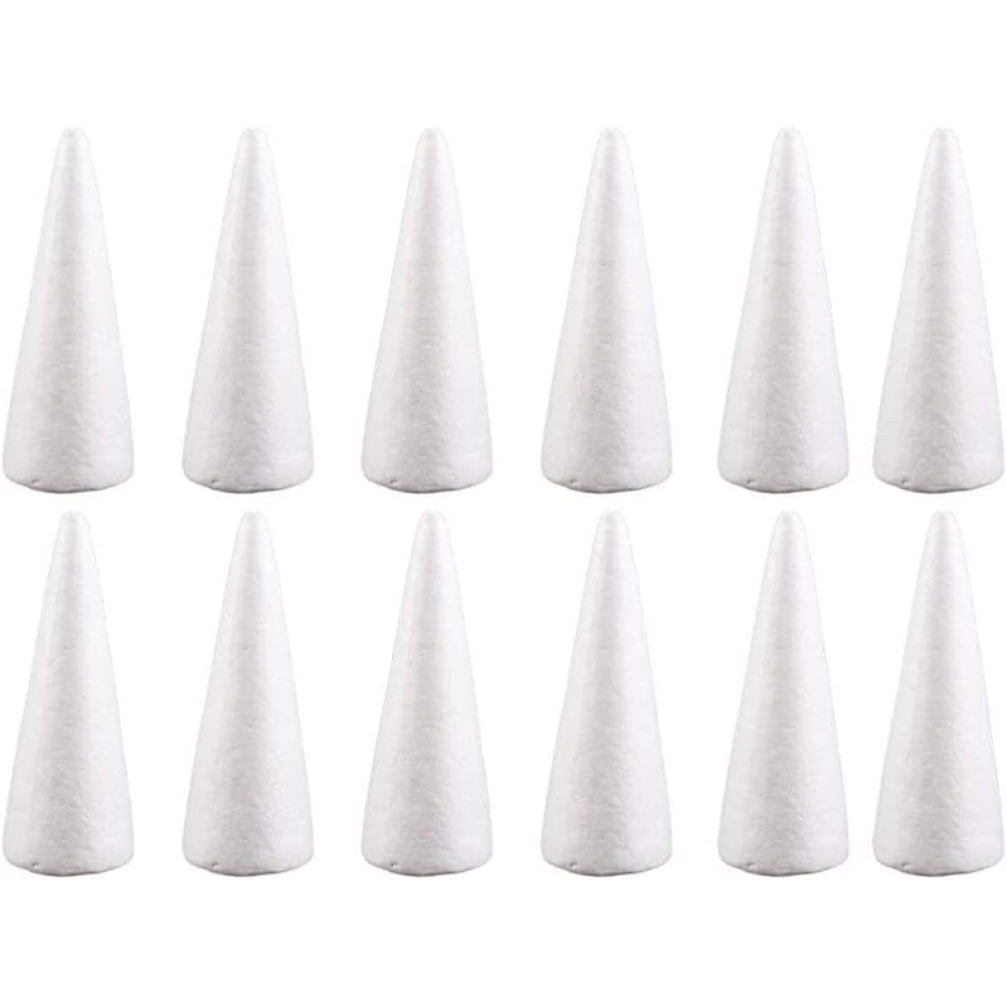 Cônes en mousse blanche 10cm pour créer vos centres de table et sapins de Noël