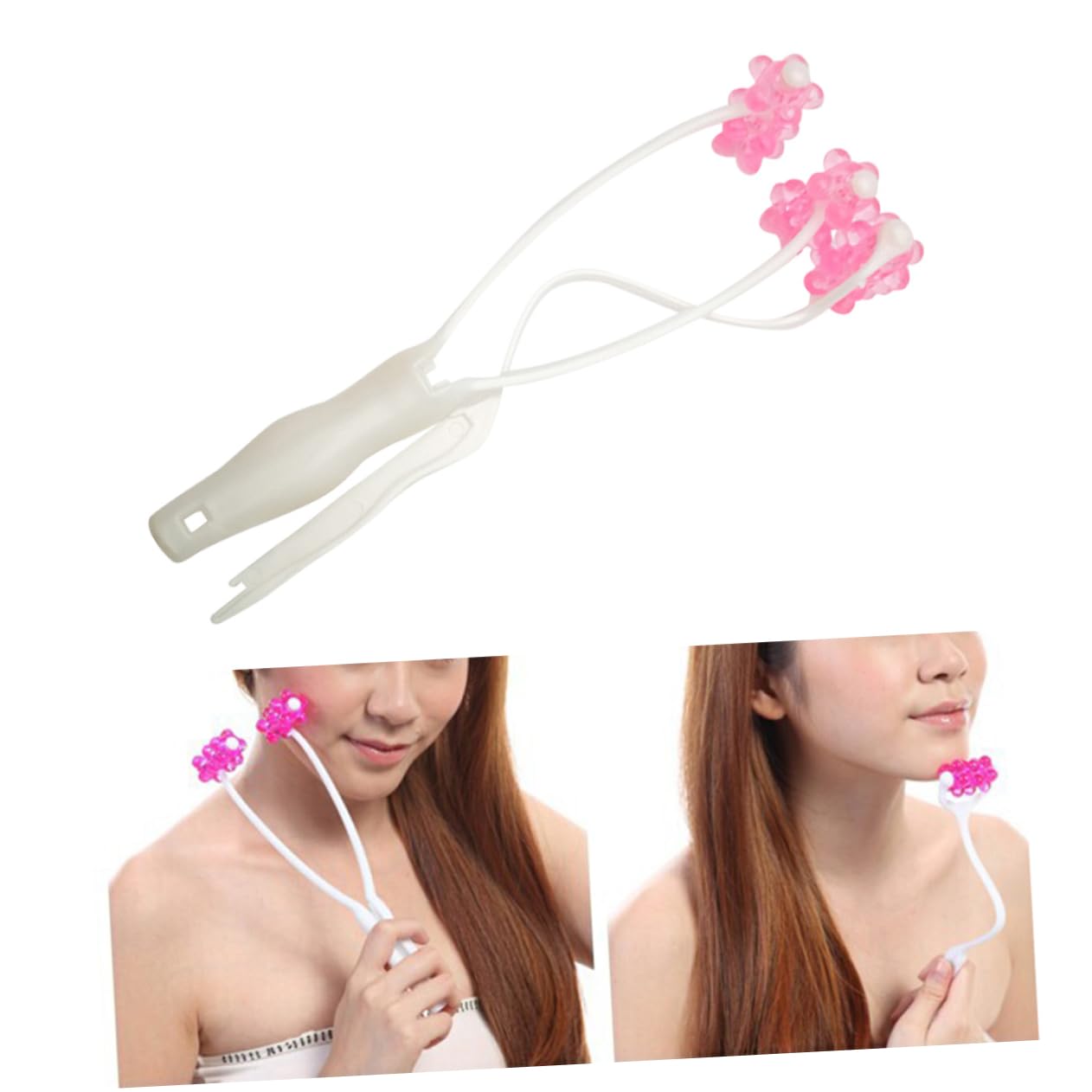 Happyyami Masajeador Facial Reafirmar y Barbilla Rodillo Boca Arriba Masajeador para Cuello