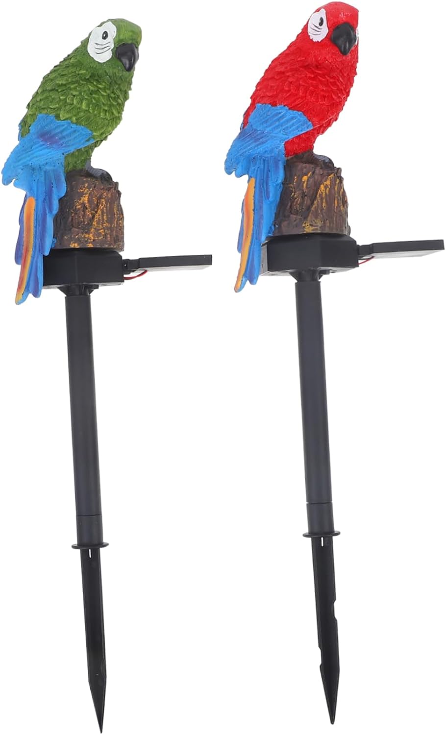 2pcs Solar Garden Parrot Stake Lights Abs Resin Lawn Landscape Decor Solar Powered Outdoor Lighting for Garden Courtyard Backyard Energy Saving