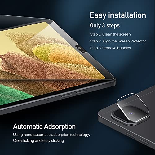 Ivoler [4 Pack] (2 Pack) Screen Protector For Samsung Galaxy Tab A7 Lite 8.7Inch (Sm-T220 / T225) 2021 With 2 Pack Camera Lens Protector Tempered Glass, Scratch Resistant Anti-Fingerprints Hd Clear #TOP5