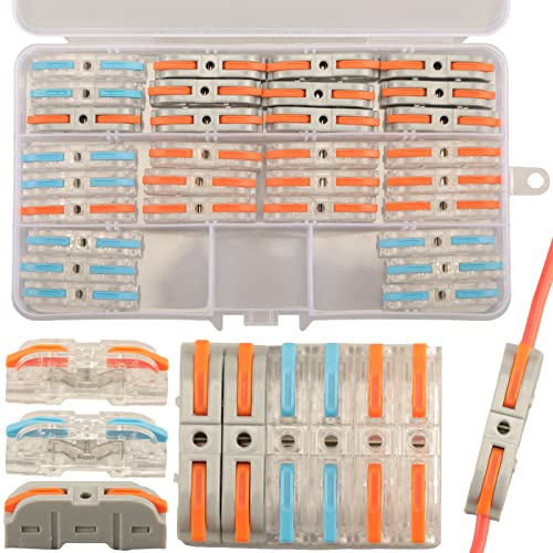 30pcs Connecteurs électriques à Levier, Bornes de Connexion Automatique Rapide Peuvent être Librement Combinés, Connecteurs électriques en Ligne 1 à 1, Connecteurs de Fil d'épissage Compacts Bricolage Cover
