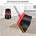 NACENA Broom and Dustpan Set, 52-in Long Adjustable Handle Broom Dustpan Combo with Dustpan Teeth to Automatically Clean Hair Suitable for Home Kitchen Office Hall Floor（Black&Red）