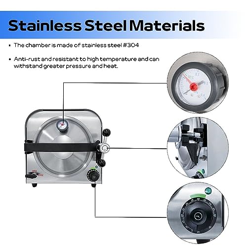 Esterilizador de vapor autoclave para equipos médicos y dentales, esterilización de alto rendimiento para herramientas de belleza y suministros de laboratorio