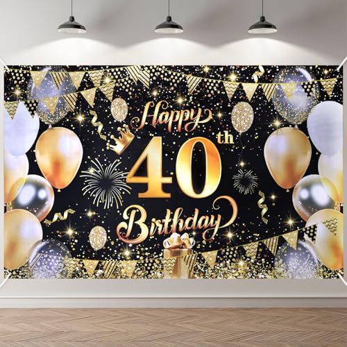 【Dimensioni extra large】180*110 cm (5,9 piedi*3,6 piedi) Dimensioni extra large sufficienti per essere utilizzate come decorazioni murali per feste di compleanno 60/40/18 o come sfondo fotografico. Crea un'atmosfera piacevole e calda per la tua festa e aggiungi più colori alla tua festa di compleanno