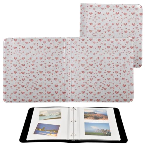 Álbum de Fotos Scrapbook DIY Auto adhesivo 3 Anillos 40 Páginas 8x10 Corazones para San Valentín miniatura 2
