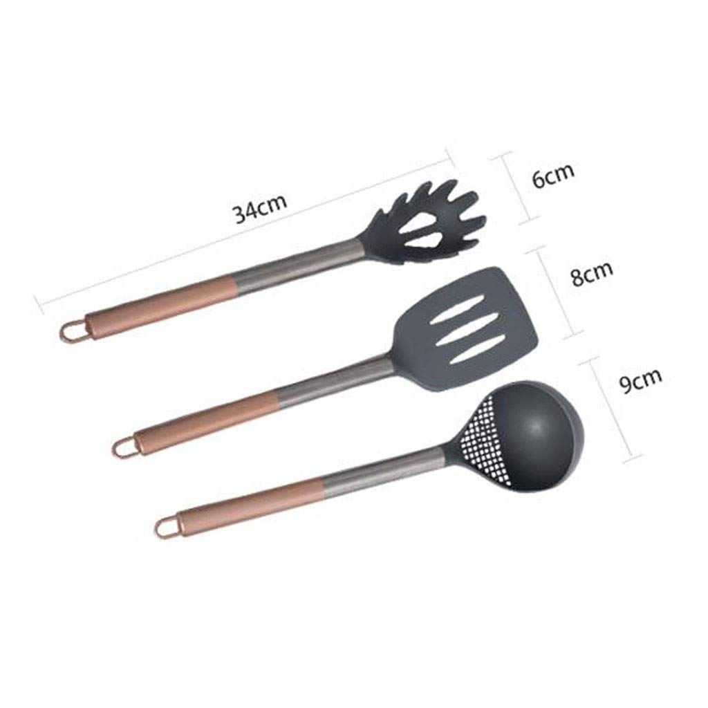 GLigeT Löffel 3-teiliges Nylon-Utensilienset-SMulti-Suppenkelle, Spaghettiheber, Schaufel – sicher for antihaftbeschichtetes Kochgeschirr Küchenutensilienset Kaffeelöffel