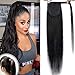 Produktbild Ponytail Extension Echthaar Schwarz #1 pferdeschwanz clip in extensions echthaar zopf 18"(45cm)-90g