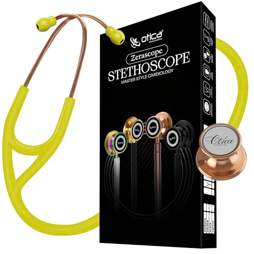 Image of OTICA Copper Finish Master-Style Cardiology Stethoscope - Premium Acoustic Performance, Durable Design, Ideal for Doctors, Nurses, EMTs, Medical Students (Yellow)