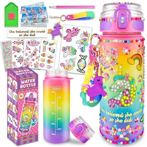 EDSPORTSHOUSE Decorate Your Own Water Bottle Kits for Girls Age 4-6-8-10,Unicorn Painting...