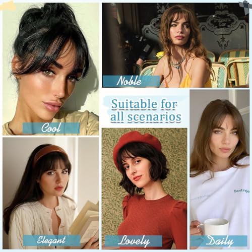 Wodelanle Clip in Bangs, Wispy Bangs Hair Clip,Natrual Fake Bangs Fringe with Temples Hairpieces for Women Clip on Faux Bangs Hair Extensions for Daily Wear Ash Blonde — view 5