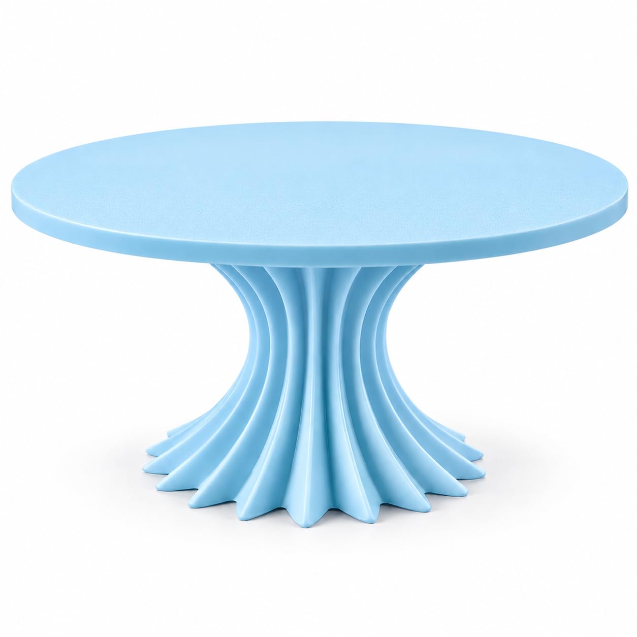Pedestal Cake Stand with Fluted Base, 23 cm, Multiple Colours, Blue