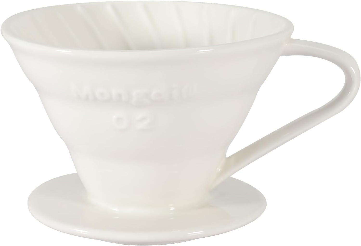 Mongdio V60 Ceramic Pour Over Coffee Dripper, Reusable Porcelain Portable Pour Over Coffee Maker, Slow Brewing Accessories with 1 Holes for Home – Size 02 White Mongdio V60 Ceramic Pour Over Coffee Dripper, Reusable Porcelain Portable Pour Over Coffee Maker, Slow Brewing Accessories with 1 Holes for Home – Size 02 White