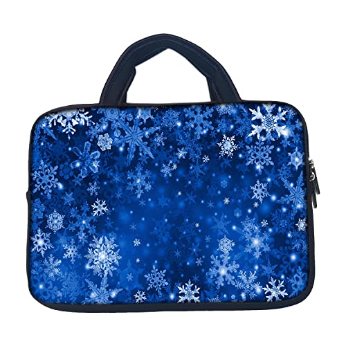 Image of TheSkinMantra Chain Laptop Sleeve Bag Compatible with Laptop /Macbooks /Chrombook /Notebook /Zbook (13.3 Inch [Handle], Snow Flakes)
