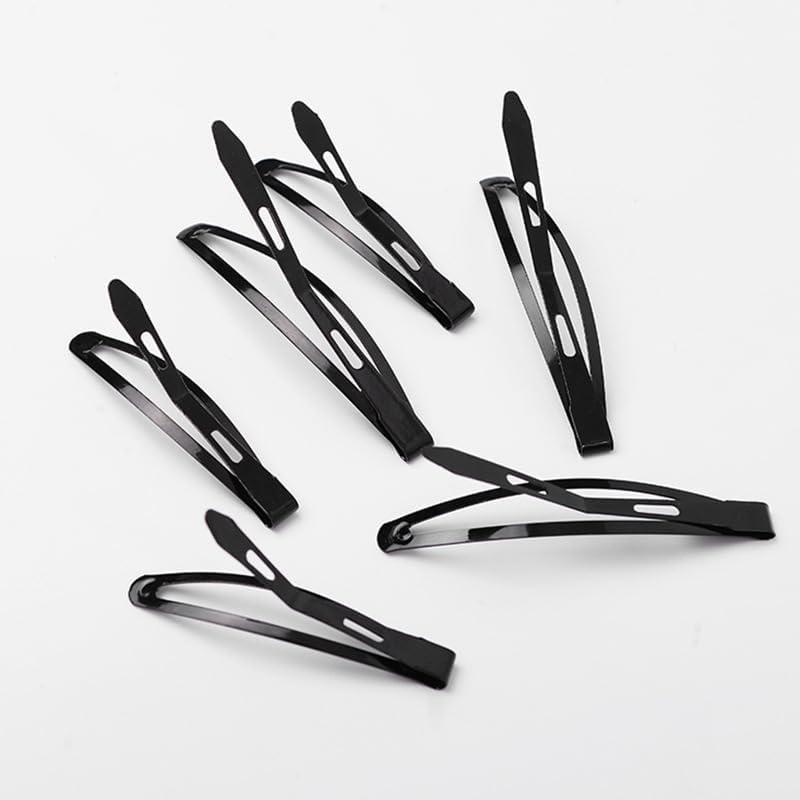 24 Pcs Black Snap, Metal Hair Clips for Women Long No-slip Barrettes, Small for Girls Women Makeup Styling Hair Accessories (2.16 Inch) - Image 2