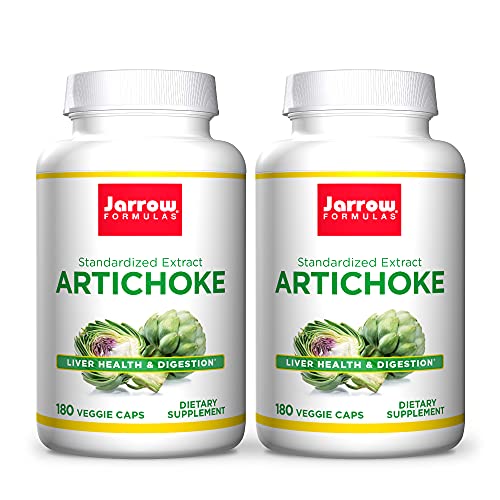 Jarrow Formulas Artichoke 500 mg - 180 Capsules, Pack of 2 - Standardized Extract - Supports Liver Health & Digestion - 360 Total Servings
