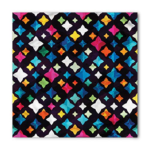 Lunarable Fractal Unisex Bandana, Trippy Diamond Shaped Star, Dark Grey