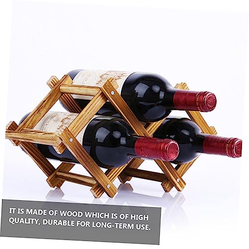 Soporte para botellas estilo plegable color marrón miniatura 5