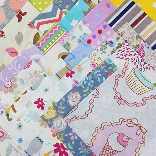 Qililandiy 25 pcs Different Patterns Cotton Craft Fabric Bundle Squares Precut Fabric Square Sheets Patchwork Fabric Sets for DIY Sewing Scrapbooking Quilting (30x30cm)