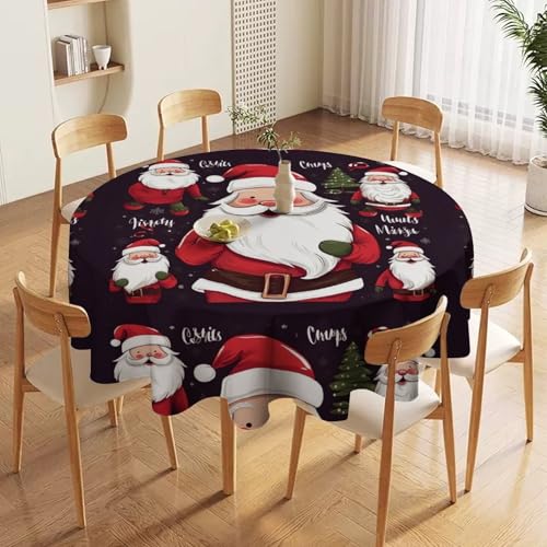 Nappe ronde de Noël lavable pour protéger la table à manger avec élégance