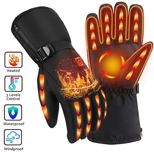 OYRGCIK Heated Gloves, Winter Gloves for Men Women 3 Levels Temperature Control H