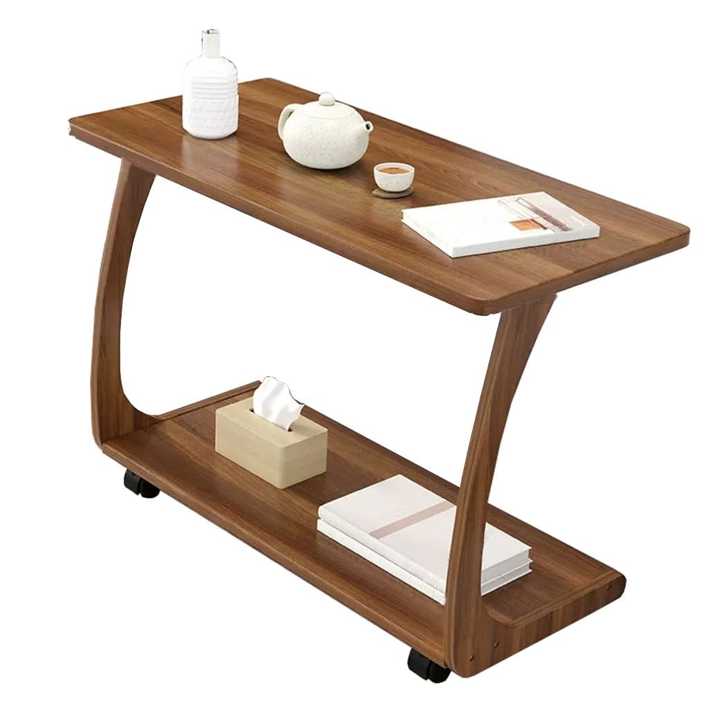 Stolik pomocniczy z orzecha włoskiego, mały stolik końcowy CSD do salonu i sypialni, wszechstronny stolik na sofę (50 cm x 40 cm x 64 cm) elegancki i funkcjonalny wystrój domu