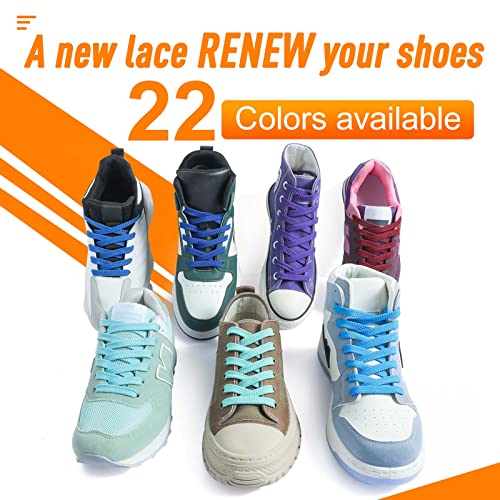 Image of VSUDO 2 Pairs Double Layer Flat Sneaker Shoe Lace, Flat Shoelace /Shoe String